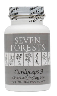 Cordyceps 9 by Seven Forests, 100 Tablets bottle