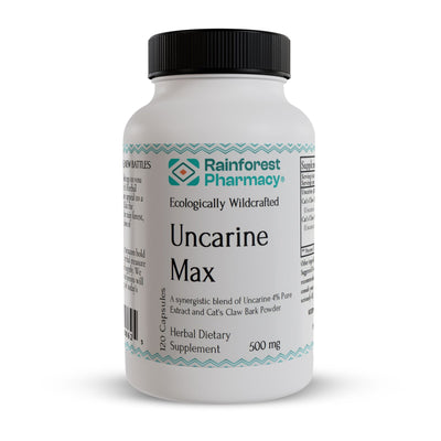 Rainforest Pharmacy Uncarine Max Cat’s Claw Capsules 500mg, 120 Vegetarian Capsules | Uncaria Tomentosa | Cats Claw Herbal Supplement from The Amazon Rainforest