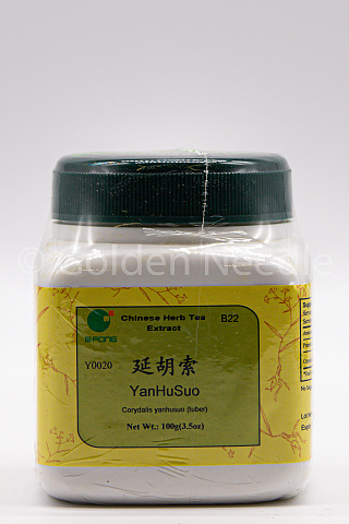 Yan Hu SUO - Corydalis Yanhusuo Tuber, 100 Grams,(E-Fong) bottle