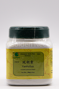 Yan Hu SUO - Corydalis Yanhusuo Tuber, 100 Grams,(E-Fong) bottle