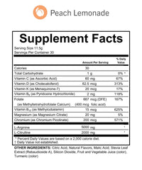 Circulation (The Original L-arginine Complete) Peach Lemonade -11.6 Oz (11.6, Peach Lemonade) Supplement Facts